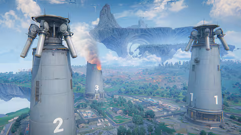 Fate Trigger multiplayer match showing intense team-based mecha combat action